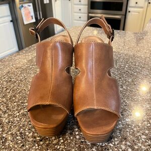 a.n.a Tan Women's Wedge Sandals